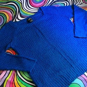 It's Our Time - Oversize Knit Sweater in Royal Blue